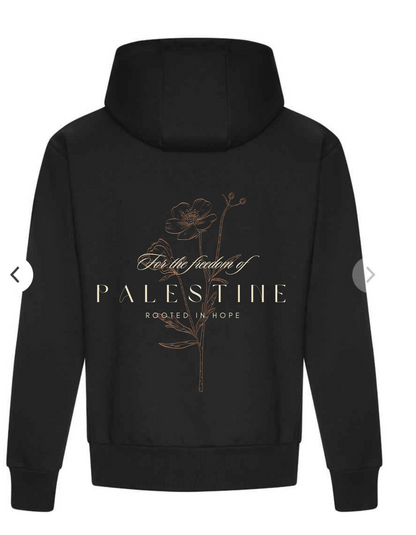 Luxury Black Palestine hoodie 'Rooted’ xs - xxl