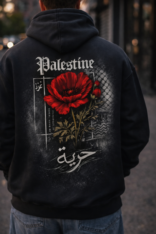Luxury Black Palestine hoodie 'Hooriyah’ xs - xxl